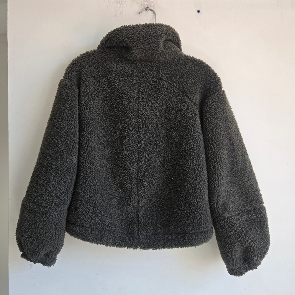 Lululemon Size 6 Cinchable Fleece Jacket Women Green Excellent Sherpa Zip Up - Picture 6 of 6